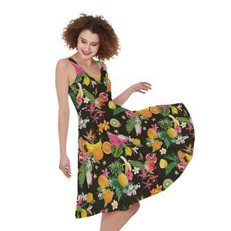 Tropical Paradise Fruits Pattern Print Sleeveless Knee Length Dress | Newhawaiianshirts AU