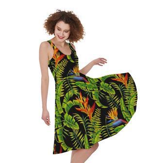 Tropical Summer Pattern Print Sleeveless Knee Length Dress | Newhawaiianshirts AU