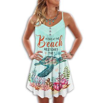 Turtle A Day At The Beach Restores The Soul - Summer Dress | Newhawaiianshirts UK