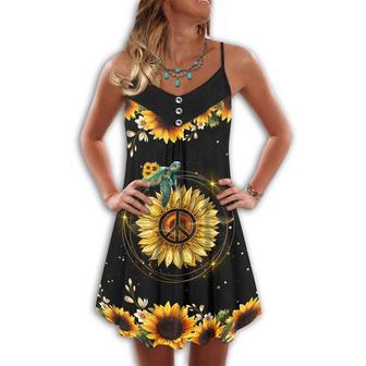 Turtle Love Sunlower Hippie Style - Summer Dress | Newhawaiianshirts UK