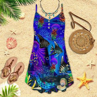 Undersea Octopus Jellyfish Colorful Spaghetti Strap Summer Dress | Newhawaiianshirts AU