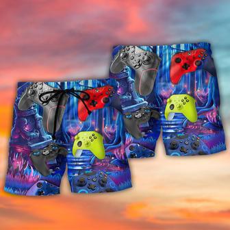 Video Games Style Play It Everyday Beach Short | Newhawaiianshirts AU