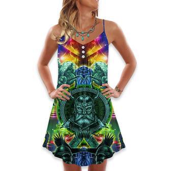 Viking Green Christmas Style - V-Neck Sleeveless Cami Dress | Newhawaiianshirts DE