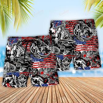 Viking Independence Day Odin Warrior And Wolf Beach Short | Newhawaiianshirts AU