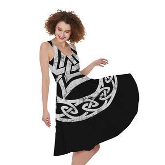 Viking Valhalla Symbol Print Sleeveless Knee Length Dress | Newhawaiianshirts DE