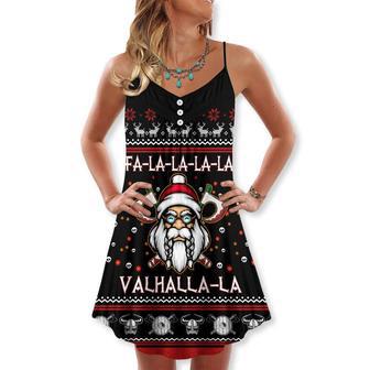 Viking Valhalla White And Red - V-Neck Sleeveless Cami Dress | Newhawaiianshirts DE