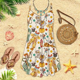 Vintage Interesting Life In Circus Spaghetti Strap Summer Dress | Newhawaiianshirts UK