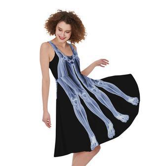 Vitruvian Man X-Ray Print Sleeveless Knee Length Dress | Newhawaiianshirts AU