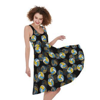 Volleyball Pattern Print Sleeveless Knee Length Dress | Newhawaiianshirts DE