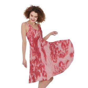 Wagyu Beef Meat Print Sleeveless Knee Length Dress | Newhawaiianshirts UK