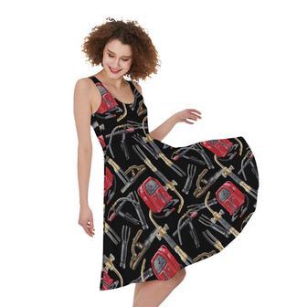 Welding Machine Pattern Print Sleeveless Knee Length Dress | Newhawaiianshirts AU