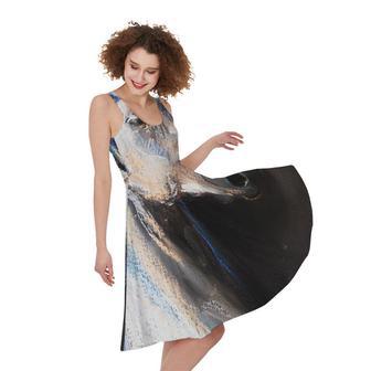 White Horse Portrait Print Sleeveless Knee Length Dress | Newhawaiianshirts CA