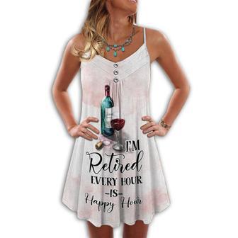 Wine And Summer Vibes I'm Retired Every Hour - Summer Dress | Newhawaiianshirts UK