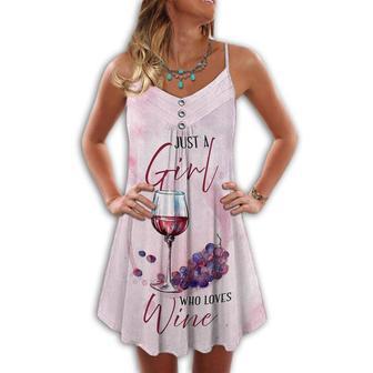 Wine And Summer Vibes Just A Girl Loves Wine - Summer Dress | Newhawaiianshirts UK