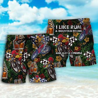 Wine I Like Rum And Mountain Biking Beach Short | Newhawaiianshirts AU