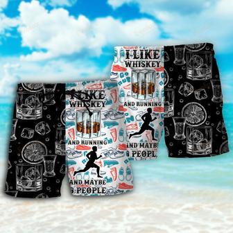 Wine Whiskey I Like Whiskey And Running Beach Short | Newhawaiianshirts UK