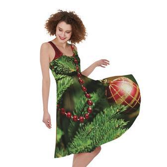 Xmas Tree Print Sleeveless Knee Length Dress | Newhawaiianshirts AU