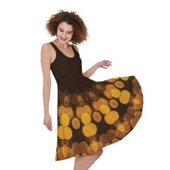 Yellow Spot Kaleidoscope Print Sleeveless Knee Length Dress | Newhawaiianshirts AU