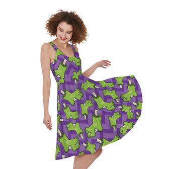 Zombie Foot Pattern Print Sleeveless Knee Length Dress | Newhawaiianshirts UK