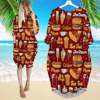 All I Need Is Love And A Tasty Fast Food Long Sleeve Midi Dress | Newhawaiianshirts UK