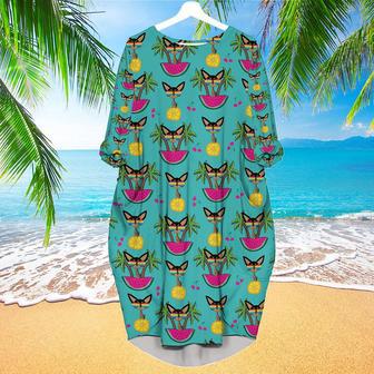 Aloha Chihuahua On Tropical Island Long Sleeve Midi Dress | Newhawaiianshirts AU