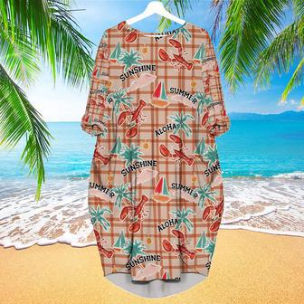 Aloha Summer Lobster To Sunshine Long Sleeve Midi Dress | Newhawaiianshirts UK