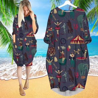 Amazing Circus Long Sleeve Midi Dress | Newhawaiianshirts DE