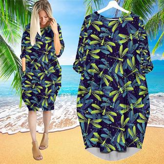 Amazing Dragonfly Love Summer Vibes Long Sleeve Midi Dress | Newhawaiianshirts DE