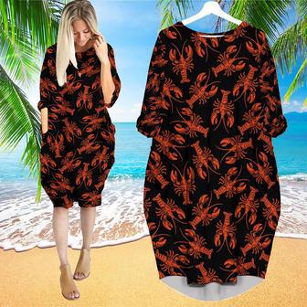 Amazing Lobster Long Sleeve Midi Dress | Newhawaiianshirts UK