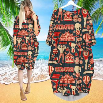 Amazing Retro Circus Long Sleeve Midi Dress | Newhawaiianshirts