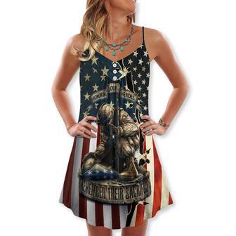 America Honoring Our Heroes Remember Their Sacrifice - V-Neck Sleeveless Cami Dress | Newhawaiianshirts AU