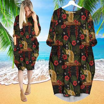 Be A Jungle Tiger Not A Zoo Tiger Long Sleeve Midi Dress | Newhawaiianshirts CA