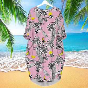 Beautiful Island With Palm Trees Long Sleeve Midi Dress | Newhawaiianshirts