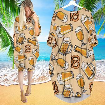 Beer And Pretzel Oktoberfest Long Sleeve Midi Dress | Newhawaiianshirts