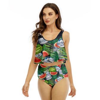 Busch Light Watermelon Ruffled Vest Swimsuit | Newhawaiianshirts DE