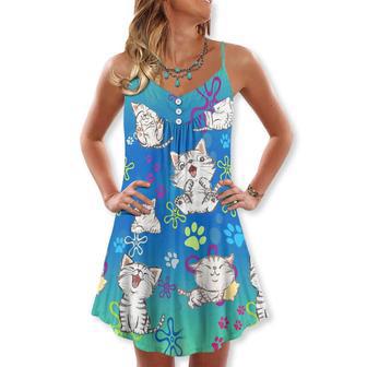 Cat All I Need Is Love And A Lovely Cat - V-Neck Sleeveless Cami Dress | Newhawaiianshirts CA