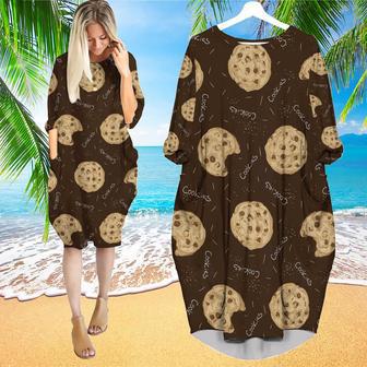 Chocolate Chip Cookies Long Sleeve Midi Dress | Newhawaiianshirts UK