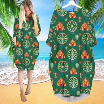 Circus Mysteries With Amazing Tent Long Sleeve Midi Dress | Newhawaiianshirts CA