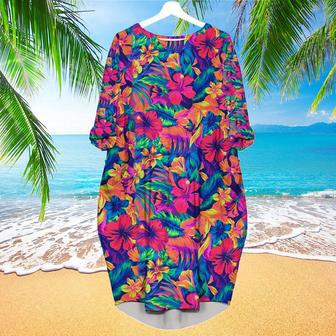 Colorful Parrot Tropical Long Sleeve Midi Dress | Newhawaiianshirts CA