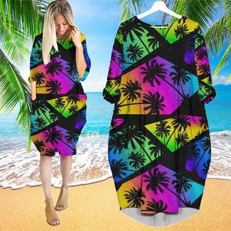 Colorful Tropical Long Sleeve Midi Dress | Newhawaiianshirts AU