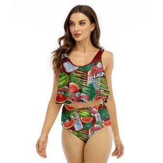 Coors Light Watermelon Ruffled Vest Swimsuit | Newhawaiianshirts AU