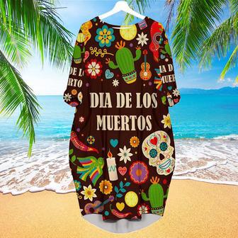 Day Of The Dead Dia De Los Muertos Long Sleeve Midi Dress | Newhawaiianshirts DE