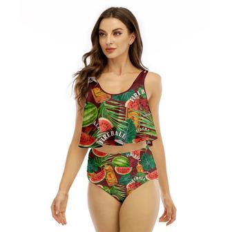 Fireball Watermelon Ruffled Vest Swimsuit | Newhawaiianshirts CA