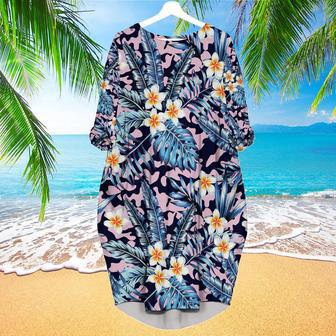 Flowers Tropical Long Sleeve Midi Dress | Newhawaiianshirts AU