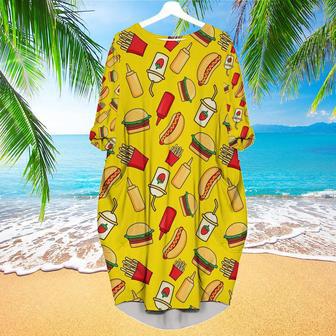 Funny Fast Food Long Sleeve Midi Dress | Newhawaiianshirts AU