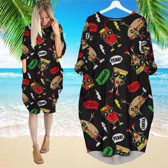 Funny Hot Dog Slice Pizza Long Sleeve Midi Dress | Newhawaiianshirts UK