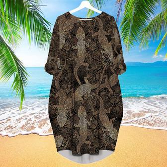 Gecko Lizards Mandala Long Sleeve Midi Dress | Newhawaiianshirts AU