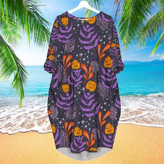 Halloween Pumkins Tropical Long Sleeve Midi Dress | Newhawaiianshirts