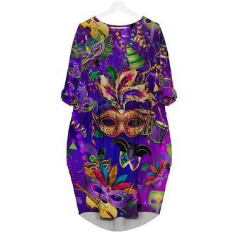 Happy Mardi Gras Aloha Carnival Long Sleeve Midi Dress | Newhawaiianshirts