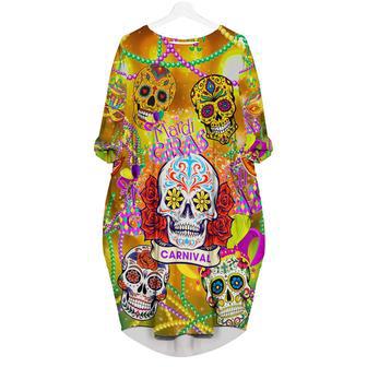 Happy Mardi Gras Carnival Long Sleeve Midi Dress | Newhawaiianshirts UK